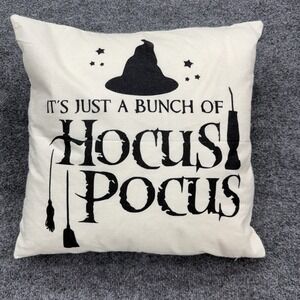 "It's Just A Bunch of Hocus Pocus" Throw Pillow With‎ Zipper In Cream Color New